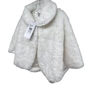 Nina Leonard Ivory Faux Fur Cape/Shawl